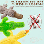 No Stuffing Dog Squeak Toys-3 Pack Chew Toys for Small Medium Large Breed- Durable Puppy Teething Interactive to Keep Them Busy- Best Birthday Gift