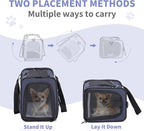 Petsfit Airline Approved Pet Carrier for Small Dogs & Cats, 19x9x12 TSA Approved Carrier, with Removable Dual-Sided Padding (2-Way Placement) - Fits Under Most Airplane Seats, Escape Proof (Navy)
