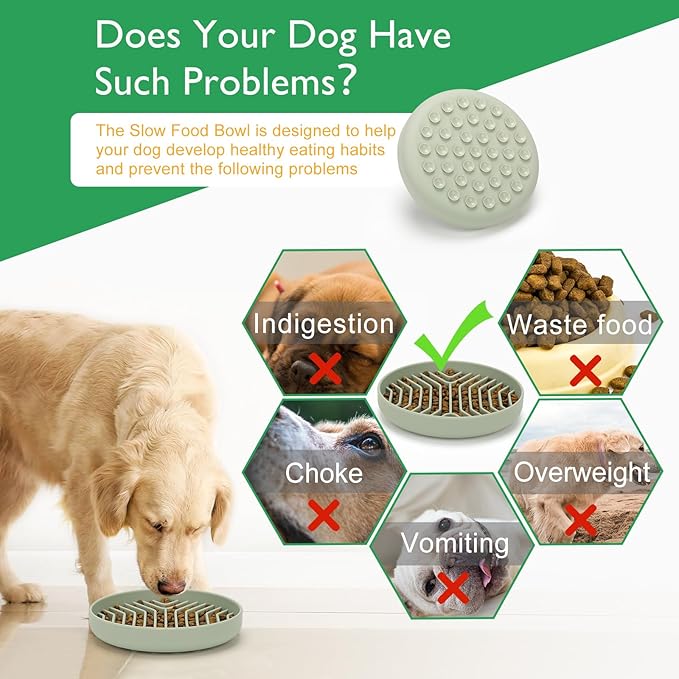 Slow Feeder Dog Bowls Silicone Maze Food Bowl Feeders Pet Puzzle Lick Mat to Slow Down Eating for Medium Small Breed Size Dogs
