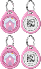 2 Pack Personalized Dog Tags,QR Code Pet ID Tags with Online Profile systerm,Editable Any Names and Phone numbles,2*Pink,L