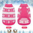 KOOLTAIL Cable Knit Dog Sweater Turtleneck, Cold Weather Pullover Classic Knitwear, Snowflake Pattern Thick Warm Winter Pet Clothes, Dog Christmas Sweater for Small Medium Large Dogs Girl,Pink ML