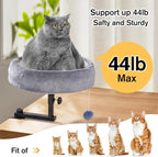 Cat Desk Bed - 360°Rotating & Adjustable, Supports Up to 44 lbs, Soft Faux Fur Fabric, Desk Cat Nest Bed Modern Indoor Cat Furniture for Office Desks and Game Tables, Island Table
