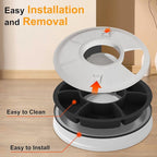 Automatic Cat Feeder, 6 Meal Timed Pet Dispenser Easily Programmable &Easy to Clean, Auto Feeder for Cats/Small Dogs(Black)