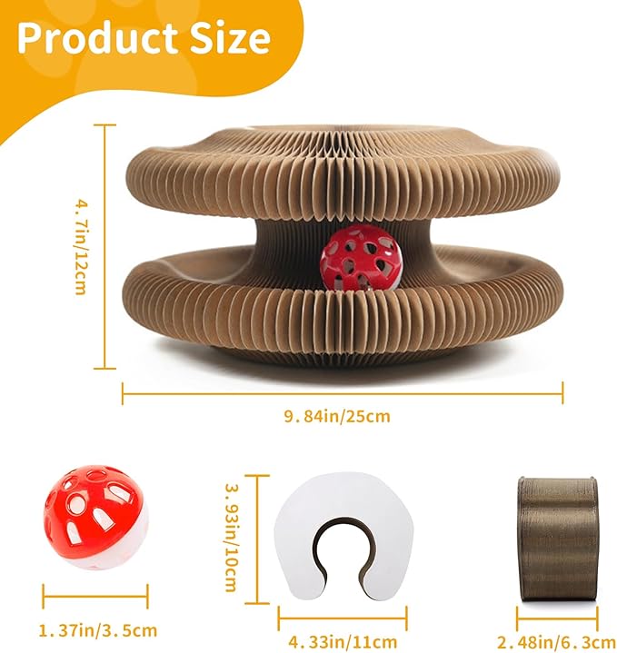 Magic Twist Cat Toy, Collapsible & Double-Sided Infinity Design Kitten Scratching Pad, Eco-Friendly Cardboard, Long-Lasting Interactive Play Toy for Indoor Kittens, 2 Pack