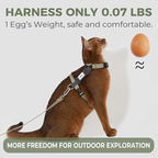 Cat Harness and Leash Set - Green Extra Lightweight Soft Kitten Harness Escape Proof, Adjustable Travel Pet Harness for Walking，Easy Control Comfortable Outdoor (Olive Green, One Size)
