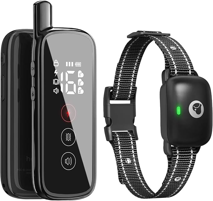 Dog Shock Collar, Dog Training Collar with Remote for Small Medium Large Dogs, Electronic Dog Collar Rechargeable with Shock Mode, 3 Safe Training Modes, Range up to 2600ft （Black）