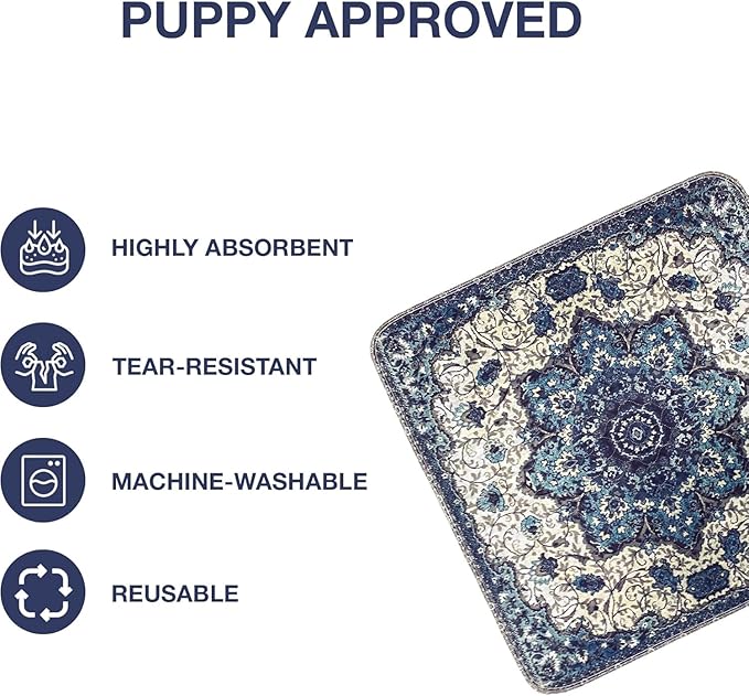 PUPIBOO Washable Pee Pads for Dogs and Cats - Super Absorbent Reusable Puppy Training Pads - 100% Waterproof, Leak-Proof & Non-Slip Whelping Pads for Pet Housebreaking