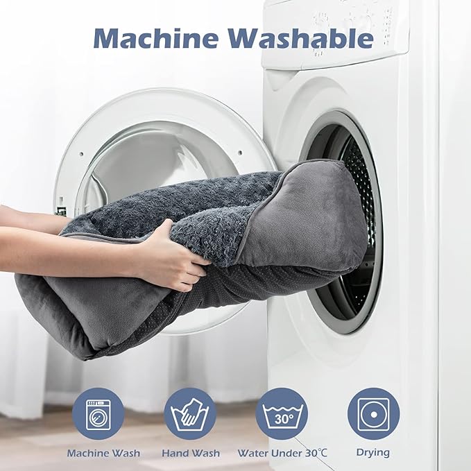 INVENHO X-Large Dog Bed for Large, Medium, Small Dogs - Rectangle, Washable, Orthopedic, Soft Calming Sleeping Puppy Bed - Durable Pet Cuddler with Anti-Slip Bottom - XL (35"x25"x10")