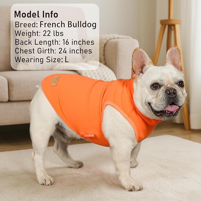 KYEESE 2Pack Dog Sweater Turtleneck Dog Sweaters for Small Dogs Male Stretchy Dogs Clothes Soft Dachshund Clothes Pullover Pet Sweatshirt Warm Pets Coats Small Pet Sweaters