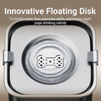 DownyPaws No Spill Water Bowl for Dogs,101oz/3L Slobber Stopper Stainless Steel, Slow Drinking Dog Water Bowl, No Mess Dog Water Dispenser Spill Proof, Dishwasher Safe, Black