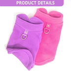 2 Pack Dog Sweater with Leash Ring Winter Warm Pet Sweater Thick Clothes Coat Fleece Dog Sweaters for Medium to Large Dogs Girl Boy for French Bulldog, Dachshund (Pink,Purple, XX-Large)