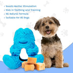 Yeti Puff and Play Dog Toy, Dog Chew Holder, Fun Stimulating Chew Toy for Teething, Behavior Training for Light to Moderate Chewers (Blue - Yeti)