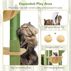 Globlazer Cactus Giant Cat Tree, 83 inch Cat Tree for Indoor Cats Large Adult, XXL Cat Tower with 9 Scratching Posts for 20lb+ Heavy Duty Large Adult Cats, F83, Green