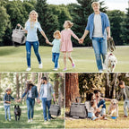 Modoker Dog Travel Bag, Weekend Pet Travel Set for Dog and Cat, Airline Approved Tote Organizer with Multi-Function Pockets, 2 Food Storage Containers, 2 Collapsible Bowls, 1 Feeding Mat (Grey)