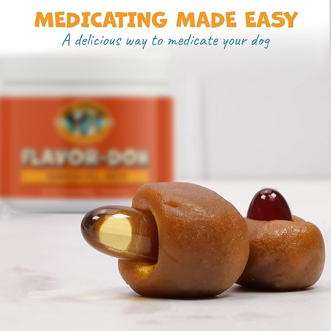 Flavor-Doh - Flavored Pill Wrap for Dogs to Hide Capsules and Create Pill Treats for Dogs - Easy-to-Use Treat Paste for Pet Medication - Pumpkin (4.2oz)