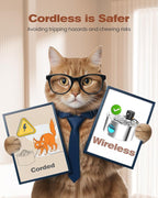 Cat Water Fountain Battery Powered: Cordless Cat Fountain Wireless - Rechargeable Pet Water Fountain Stainless Steel - 108oz/3.2L Automatic Kitty Water Fountain with Motion Sensor - 9 Filters