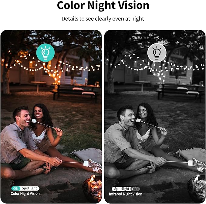 2K UHD Smart Wireless Security Camera Indoor/Outdoor,Battery Powered WiFi Camera with Color Night Vision, Motion Detection, 2-Way Audio, Weatherproof, Cloud/SD Storage for Home Security (2.4GHz Only)