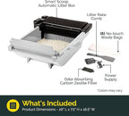 Pet Zone Self Cleaning Semi Automatic Cat Litter Box - Smart Scoop Cat Litter Box with 6 Bags & Carbon Filter for Up to Two Cats 6-16 Pounds