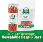 Sweet Potato Straws Dog Treats 7oz. – All Natural, Chewy Veggie Treats for Small & Medium Dogs – Training Reward Made in USA – Shareable Small Treats