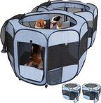 2-in-1 XLarge Cat Playpen, Detachable into 2 Separate Playpens with Additional 2 Doors, Portable Dog Playpen Cat Tent Enclosure for Kitten and Puppy Indoor Outdoor Use(L)