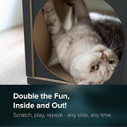 Cat Scratcher Tunnel, cardboard cat house, scratching post for Indoor cats, 360 degree comfort, durable design, odor-free, easy assembly, perfect for playful kittens and adult cats, blackwood