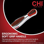 CHI for Dogs Dematting and Deshedding Undercoat Rake - Dog Grooming Tool for Long Hair - Safe Blade Design for Mats and Knots - Ideal for Thick Coats and Tangled Fur