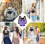 FEimaX Dog Carrier Backpack Pet Legs Out Front Cat Travel Bag, Adjustable Puppy Backpacks Carriers Hands-Free for Small Medium Dogs Cats Hiking Traveling Camping Daily Walking (Small, Purple)