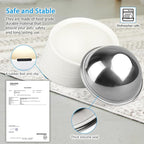 Tilted Slanted Dog Bowl 1 Cup, 15° Tilted Stainless Steel Dog Cat Food Bowl, Non-Slip & Non-Spill Pet Feeder with Elevated Detachable Melamine Stand, Easy to Get Food Dish, Medium White