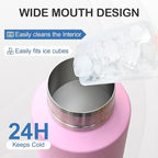 Insulated Dog Travel Water Bottle With Detachable Bowls, 3 In 1 Portable Dog Water Bottle Dispenser, Dog Accessories For Walking, Hiking, Camping, Outdoor (Pink-purple, 32 Oz)