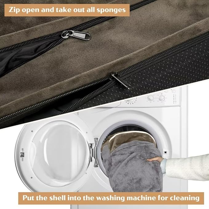 Comfort Expression Orthopedic Dog Beds for Extra Large Dogs, Memory Foam Dog Beds Jumbo Breed, Waterproof Dogs Beds with Bolster & Removable Cover(Olive Green)