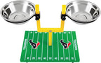 NFL Houston Texans Goalpost Football Field Dog Feeder – Adjustable Elevated Dog Bowls with Stand, 2 Stainless Steel Bowls, Non-Slip Rubber Feet, Raised Pet Feeder for Large & Small Dogs, Cats.