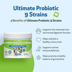 Pet Wellbeing - Ultimate Probiotic 9 Strains for Cats and Dogs - Natural Support for Digestion and Urinary Tract Health 160 Grams.
