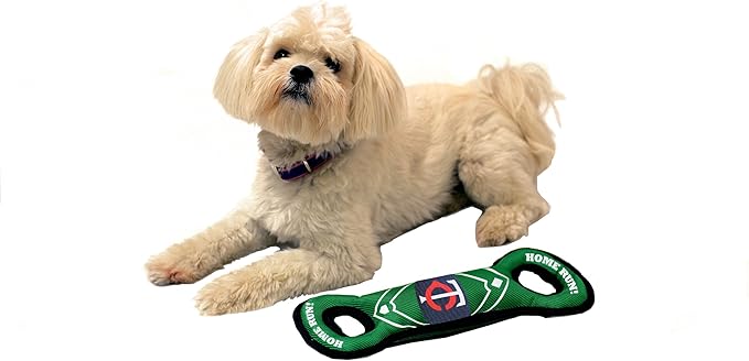 Pets First MLB MINNESOTA TWINS Baseball Field Dog Toy with Double rim Stitching & Inner SQUEAKER
