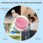 Dog Lick Bowl – Silicone Lick Mat for Dogs with Freeze Bone, Slow Feeder, Non-Slip Base, Includes Brush & Scraper, Large Opening for Anxiety Relief & Oral Health, Ideal for Frozen Treats (Pink)