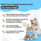 Fiber for Cats & Dogs – Tuna with Salmon – Cat Hairball Remedy & Cat Constipation Relief – 6 Functional Fibers with Prebiotics for Gut Health, Hairball Control – 30 Sachets