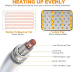 Bestio Cat Heating Pad 16 in Pet Heating Pad, Obtained MET and UL Dual Certification,Smart Thermostat Switch Adjustable from 1-24 Hours, Indoor Heated Electric Pet Bed for Cats Dogs - Gray