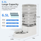 Gravity 6.5L Dog and Cat Water Bowl Dispenser, Automatic Stainless Steel Dog Water Bowl, 100% BPA-Free, Self-Filling Large Capacity Pet Water Feeder for Dogs and Cats