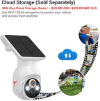 1080p Security Camera Wireless with Solar Panel, 2.4G WiFi Only, AI Human Detection, 2-Way Audio, Color Night Vision, Indoor/Outdoor Surveillance Bullet Cam, Cloud Storage (Sold Separately)
