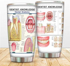 Dental Anatomy Tumbler Mug Dentist Knowledge Travel Mug, 20oz Stainless Steel Tooth Anatomy Coffee Mug Medical Teeth Tumbler 1 Doctor Nurse School Vacuum Insulated Travel Tumbler with Straw Lids