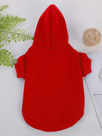 QWINEE Basic Dog Hoodie Sweatshirt Puppy Sweater Warm Cat Costumes Pet Clothes for Chihuahua Puppy Kitten Small Medium Dogs Red Medium