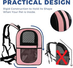 Apollo Walker Dog & Cat Carrier Backpack for 4-15lb Pets - Ventilated Safe Design with Padded Back Support, Breathable Mesh Pet Backpack for Hiking, Travel, Outdoor (Pink)