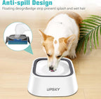 UPSKY No-Slip Slow Drinking Bowl for Dogs and Cats - 35oz No Spill, No Drip Pet Water Dispenser