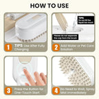 4 in 1 Cat Steam Brush for Shedding, Rechargeable Steam Brush with Foldable Handle, for Cats and Dogs Massaging and Cleaning, Multifunctional Hair Removal Comb (White)