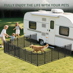Dog Fence Outdoor for Yard Indoor Dog Playpen 40" Height 48 Panels Portable Dog Pen Metal Dog Kennel for RV Camping(Black-Silver)
