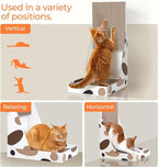 ComSaf Cat Scratcher L Shape, 25" Cat Scratching Post for Indoor Cats Adults with Cat Scratch Box and Cat Sratching Board, Vertical Wall Cat Scratch Pad Bed