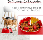 Super Design Slow Feeder Dog Bowl, 1.5 Cup, Nonslip, Heat-Resistant, Sturdy, Suitable for Medium to Large Dogs, Dishwasher Safe