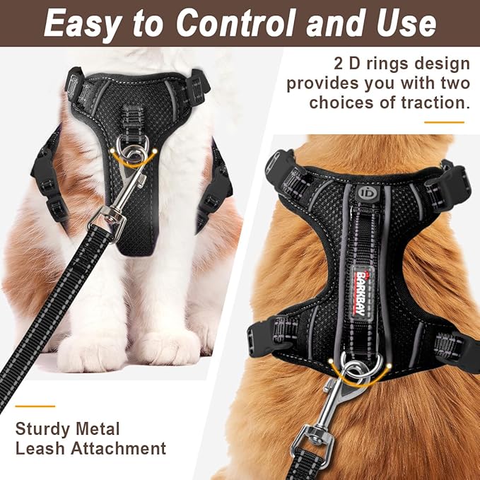Cat Harness and Leash Set for Walking Escape Proof for Small Large cat Kitten Harness with ID tag Pocket (Black,S)