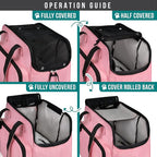 PetAmi Small Dog Purse Carrier, Soft-Sided Pet Carrier Bag with Pockets, Portable Puppy Cat Travel Handbag Tote, Airline Approved Breathable Mesh, Poop Bag Dispenser, Max 18 lbs, Pink