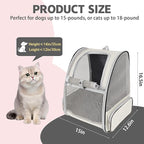 Cat Backpack Carrier,Pet Carrier Airline Approved for Small Dog Cat Puppy Kitten Bunny,Ventilated Mesh Design Animal Backpack for Hiking Camping Travel Bag (Creamy White)