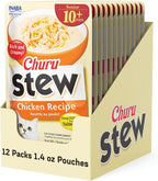 INABA Churu Stew for Cats Senior 10+, Side Dish Pouch, 1.4 Ounces per Pouch, 12 Pouches Total, Chicken Recipe